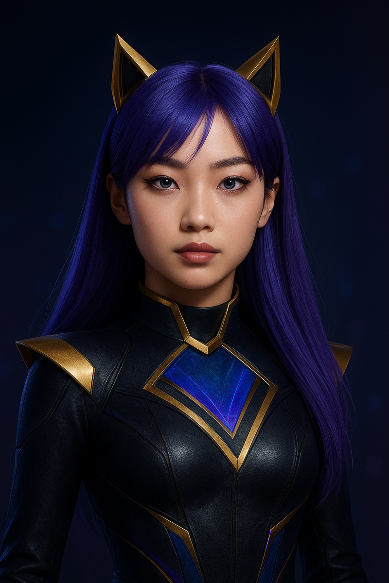 Created by SM Entertainment as part of its “SM Culture Universe.” <br />
Developed using generative AI, including LG Uplus’s Ixi-Gen model. <br />
Her voice is AI-synthesized, based on samples from voice actors. <br />
Not modeled after a real person.