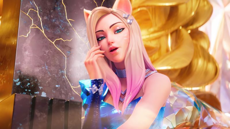 Developed by Riot Games; not a real singer — vocals are human but persona is fully virtual